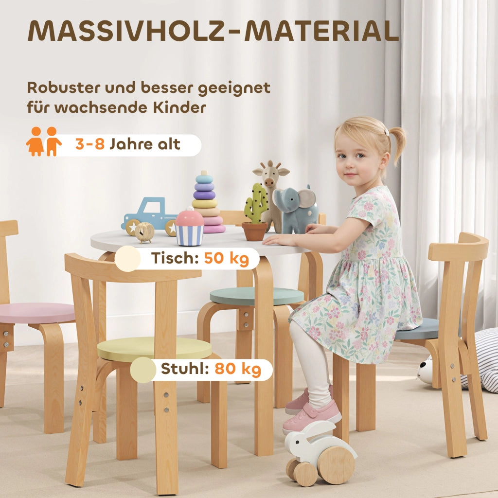 Set sedie e tavolo bambini ¨C Minimal ¨C legno colorato