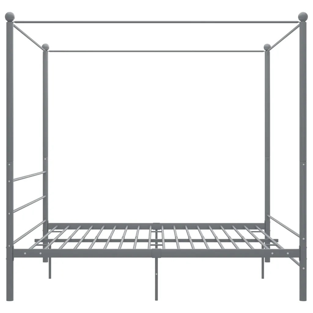 Letto a Baldacchino Grigio in Metallo 180x200 cm 325068