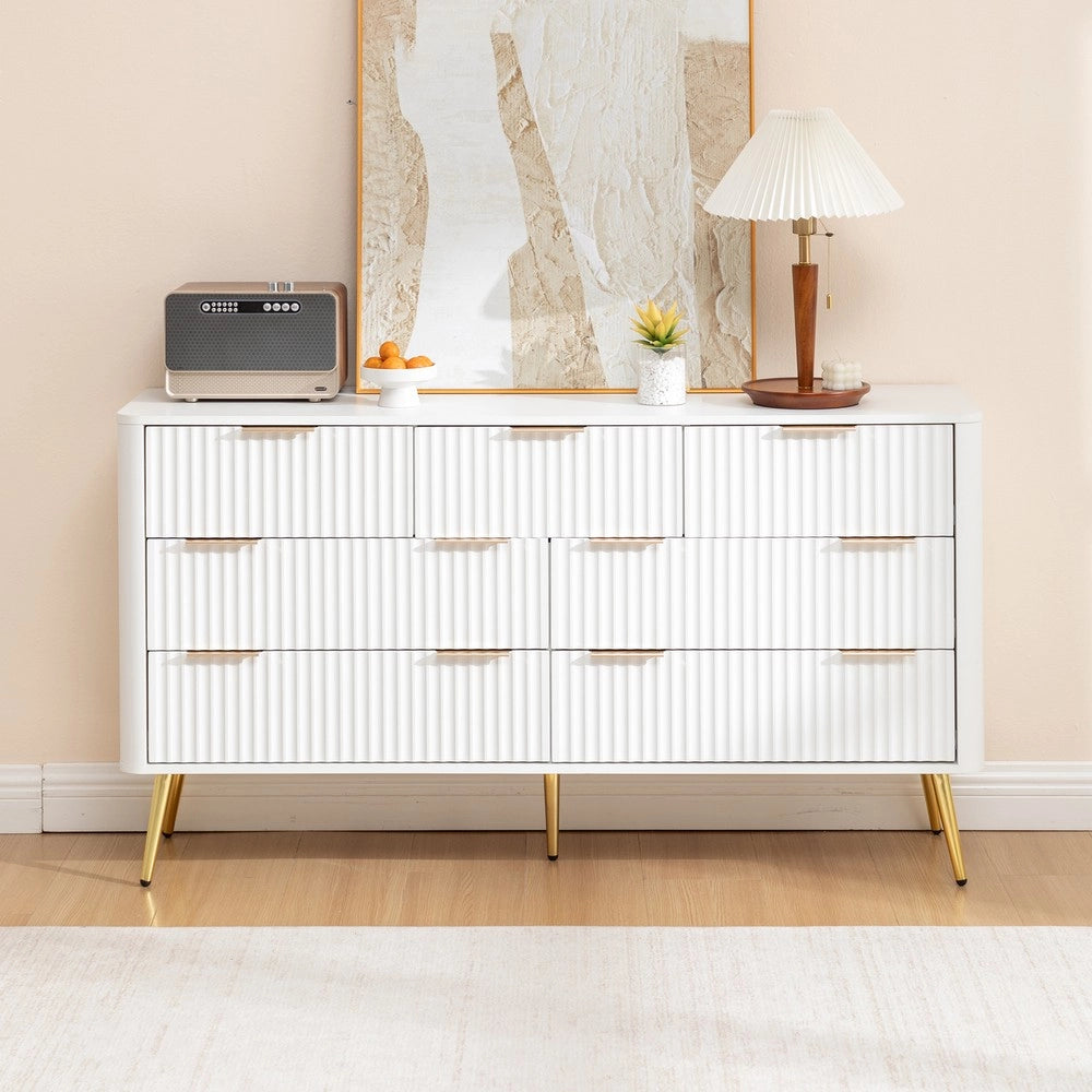 Cassettiera 7 Cassetti ¨C MINIMAL ¨C Bianco, MDF, Metallo, Moderno