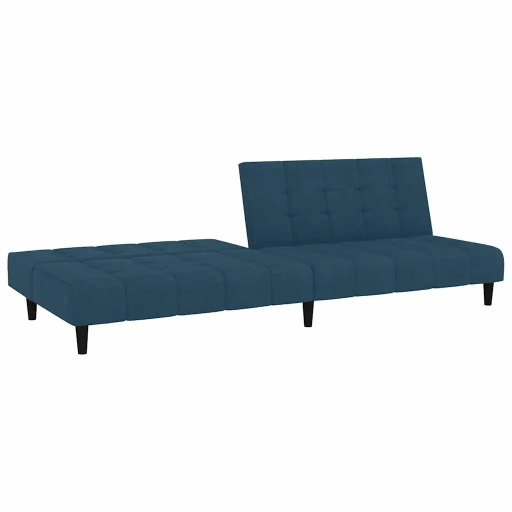 Divano Letto a 2 Posti Blu in Velluto 375762