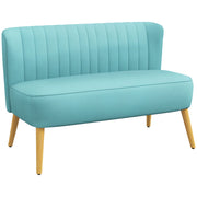 Divano 2 posti stile retr¨° ¨C Xylo ¨C gambe in legno, 117x56.5x77 cm, verde
