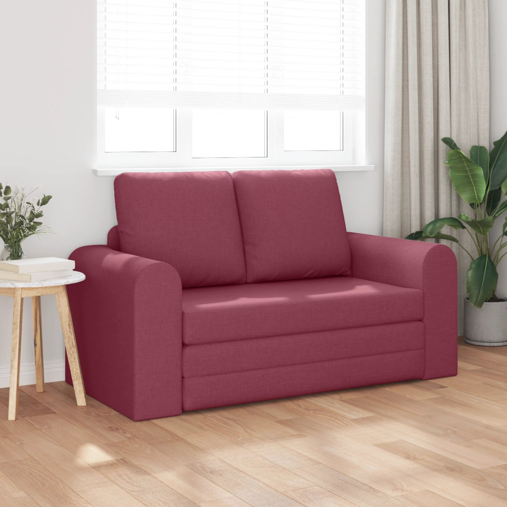 Divano Letto 2-in-1 Rosso Borgogna 148x71x83 cm Tessuto