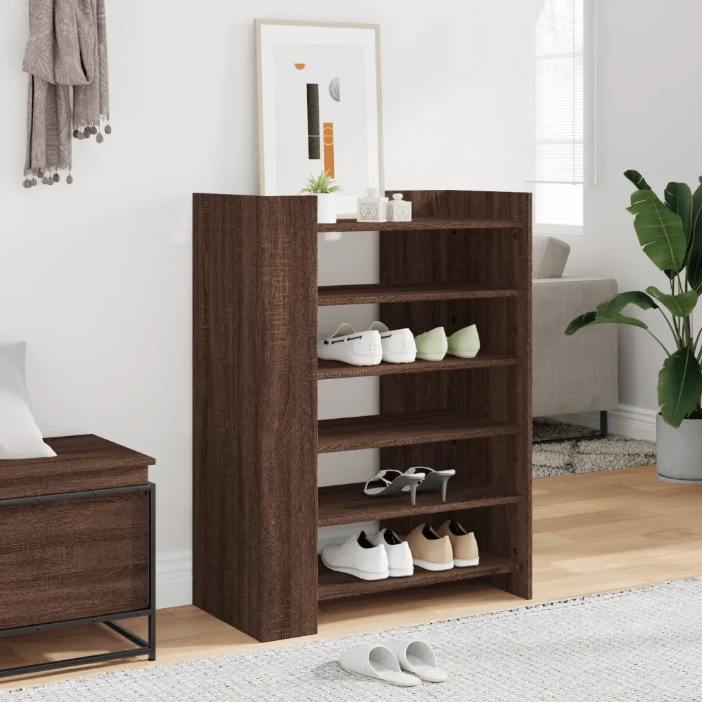 Scarpiera | Mobile per scarpe Rovere Marrone 74,5x37,5x100 cm in Legno Multistrato