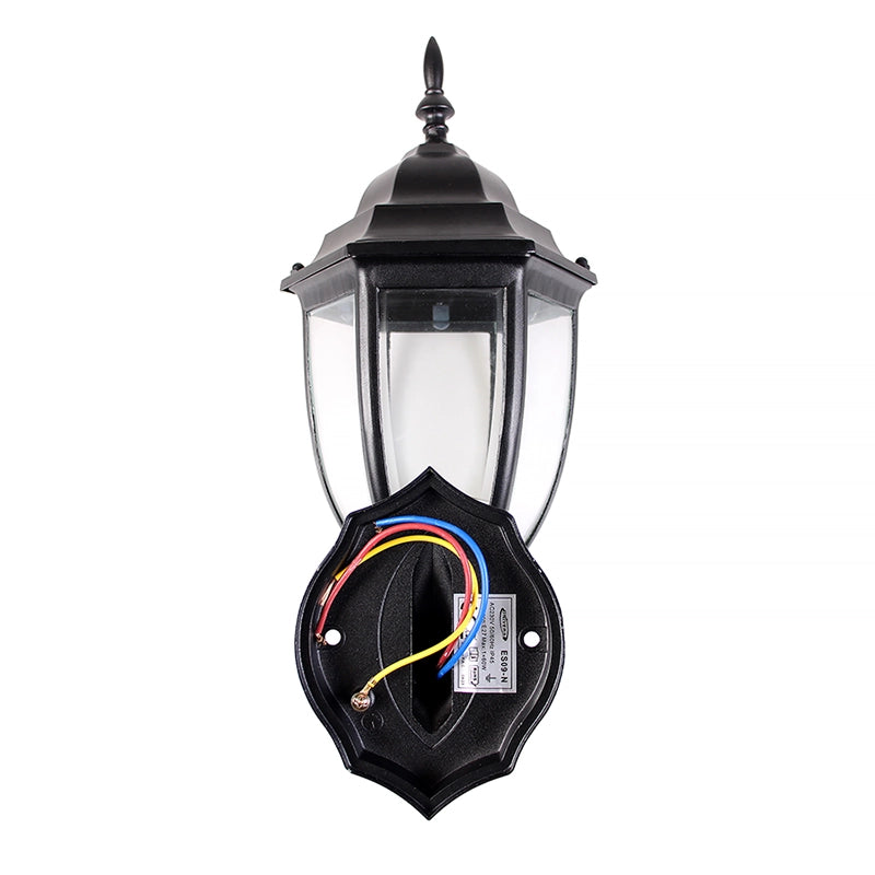 APPLIQUE DA ESTERNO A LANTERNA LAMPADA DA PARETE NERA IP45 CON ATTACCO E27 - ILLUMINAZIONE RETRO
