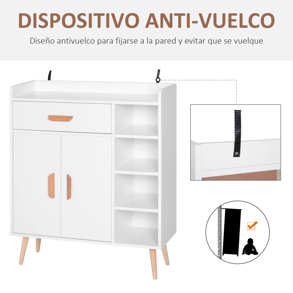 Mobile consolle ingresso multiuso ¨C Xylo ¨C Bianco legno 80x29.5x96cm