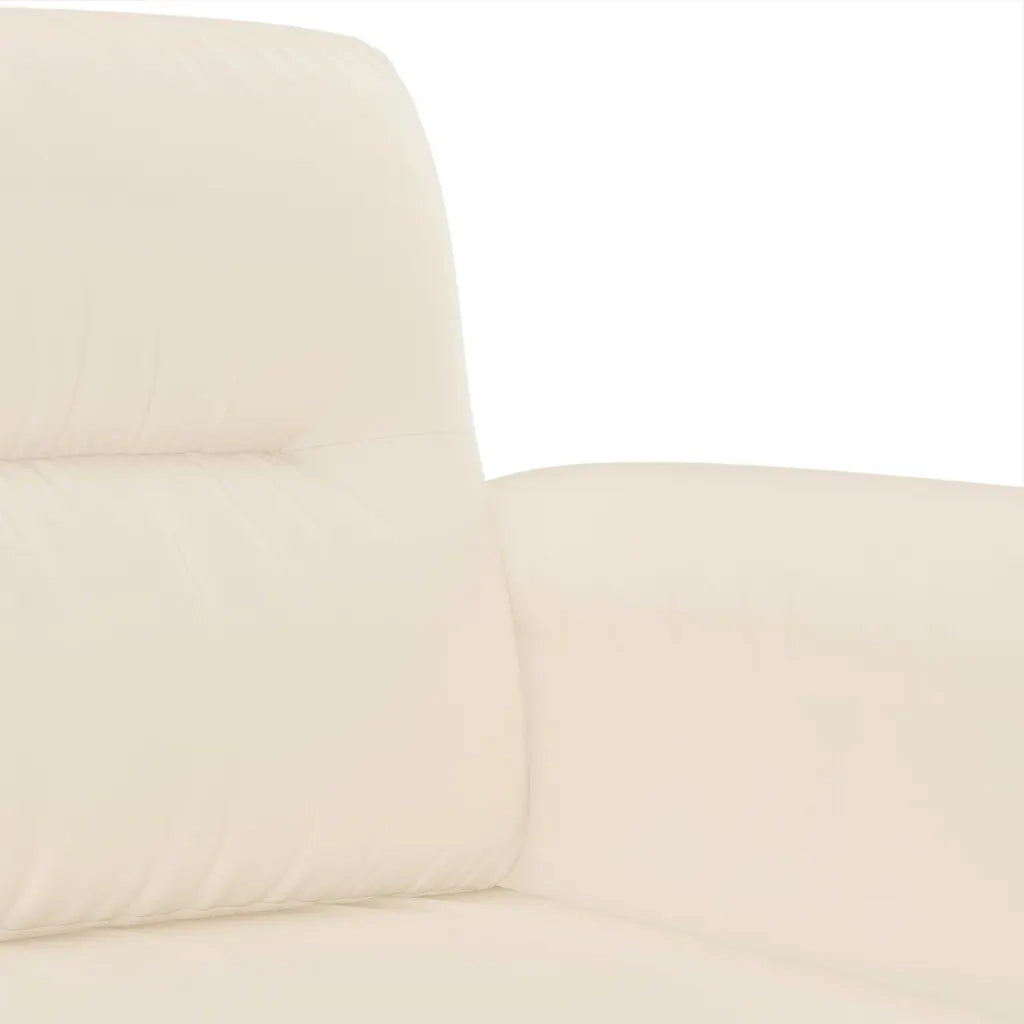 Set Divani 3 pz con Cuscini Beige in Tessuto Microfibra