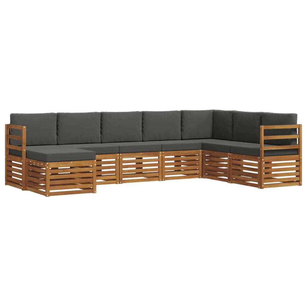 Set di divani da esterno con cuscino 8 pcs Naturale e Antracite