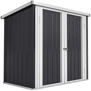Casetta Giardino 2 Porte ¨C zephmum ¨C 147x86x134 cm Nero Bianco Acciaio