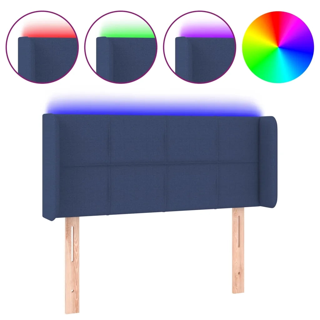 Testiera | Testata a LED Blu 103x16x78/88 cm in Tessuto