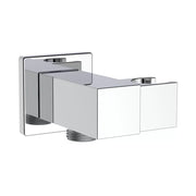 Presa d'acqua snodabile in ottone con supporto doccetta quadra