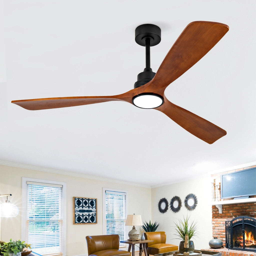 Ventilatore da soffitto 60 pollici con illuminazione e telecomando, 3CCT, regolatore 3 temperature, dimmerabile, 6 velocit¨¤, memoria, per ville