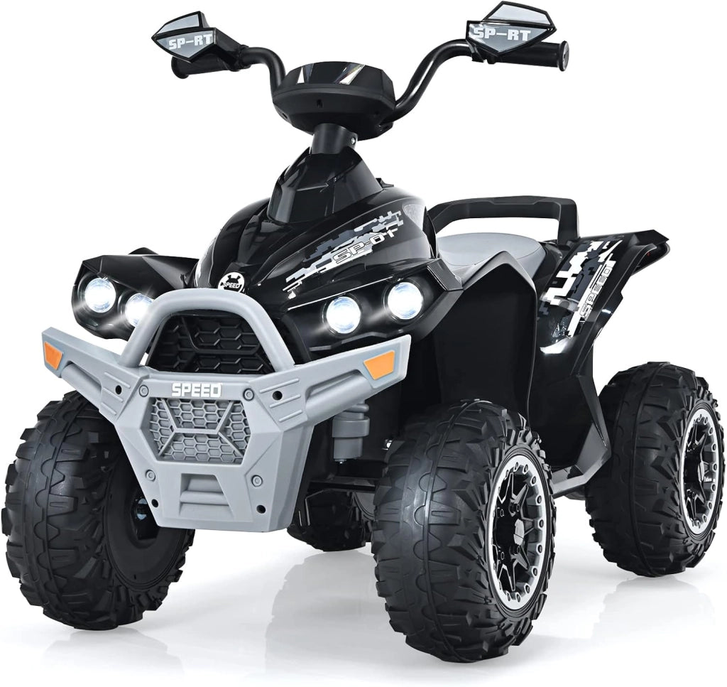 12V Quad Elettrico per Bambini, Auto Elettrica Cavalcabile con Luci LED Musica e Pedale, 2,2-4,3 km/h, Quad Regalo per Bambini 3-8 Anni (Blu)