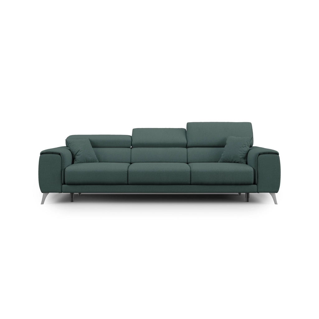 Fusion Divano con 3 sedute allungabili in tessuto smacchiabile T05 260 cm verde