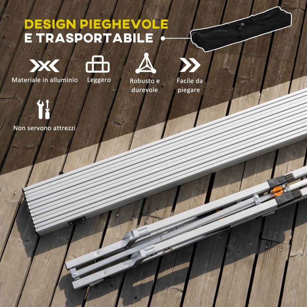 Tavolo Pieghevole in Alluminio ¨C zephmum ¨C Grigio 120x60x74
