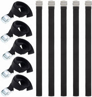 Set di 10 Cinture di Sgambetto - Cinture di Trattenuta - 2,5 x 50 cm - Cinture di Trattenuta Adattabili con Chiusura a Viti - Cinture di Trattenuta Inox per Motocicletta - Bicicletta - Bagagli - Campeggio