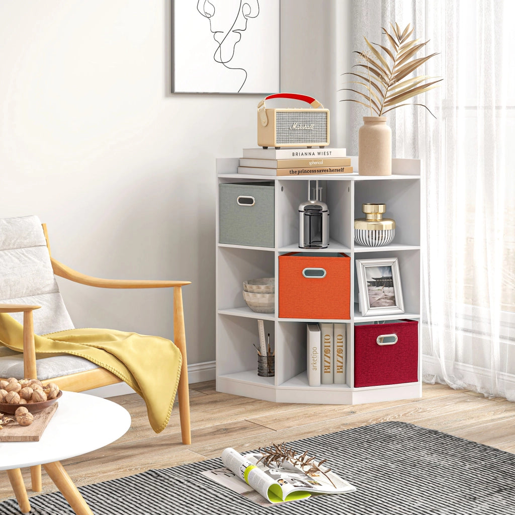 Armadio angolare per bambini ¨C zephmum ¨C 9 ripiani 3 cassetti bianco
