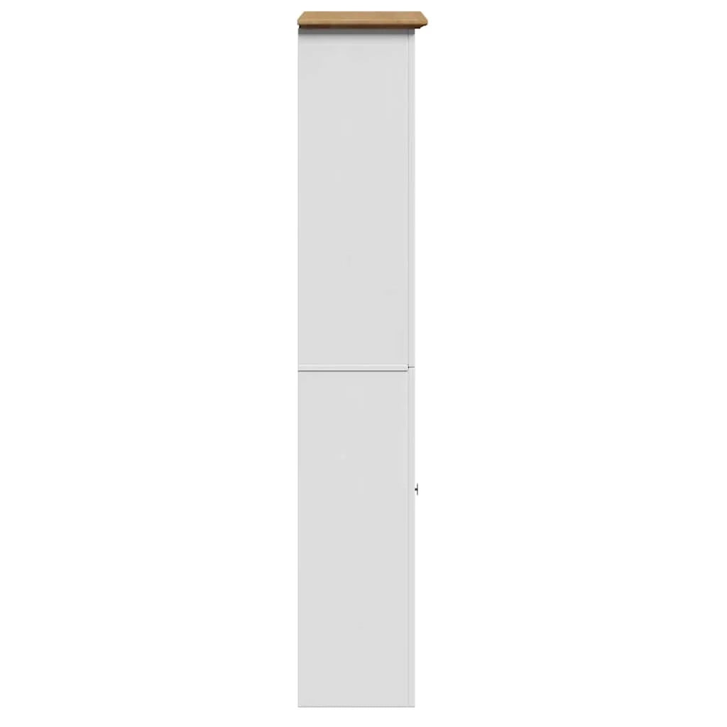 Mobiletto da bagno in stile rustico 44 ​​x 30 x 160 cm ampio spazio di archiviazione legno bianco 02_0057681