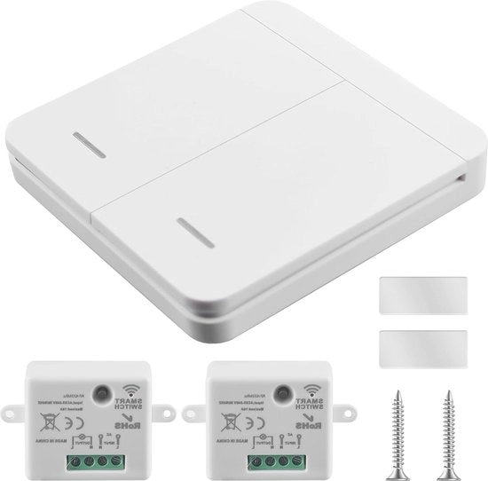 Set di interruttore wireless - ricevitore deuropener - interruttore a manovella - portata 50 m (senza batteria) .