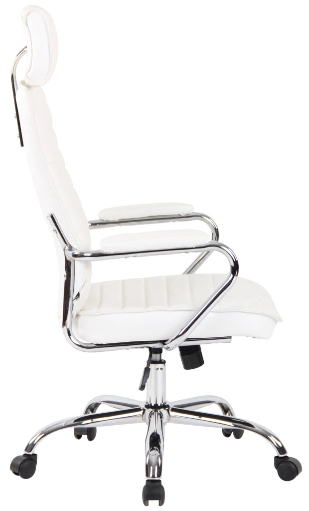 Sedia da ufficio Rako in vera pelle bianco