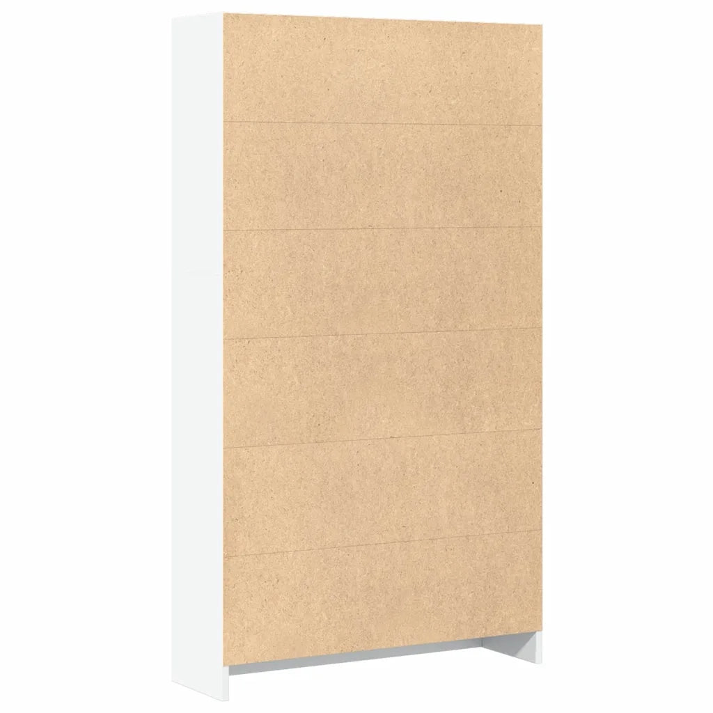 Libreria-Scaffale per Libri-Mobile di Stoccaggio Bianca 80x24x143 cm in Legno Multistrato