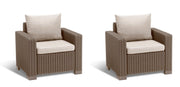 Set 2 Poltrone da Giardino 83x68x71,5h cm Keter California Cappuccino