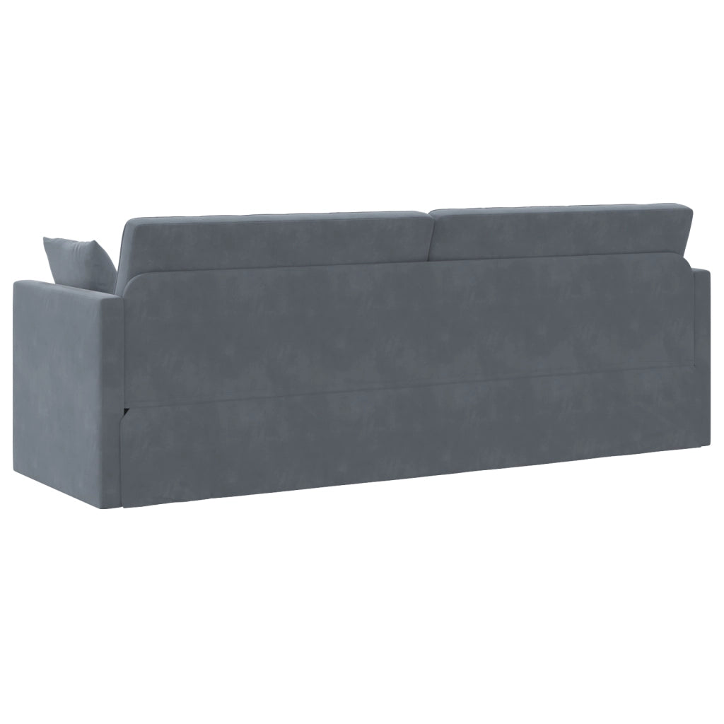 Divano Letto 2-in-1 Grigio Scuro 213x144x60 cm Velluto