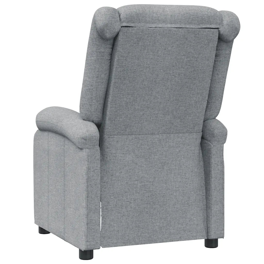 vidaXL Poltrona Massaggiante in Tessuto Grigio Chiaro