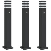 Lampade Terra per Esterni con Sensori 3 pz Nere 80cm Alluminio CFW6710938