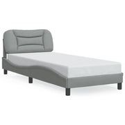 Letto singolo | Letto per adulti | Giroletto con LED senza Materasso Hvar Grigio Chiaro 90x200 cm
