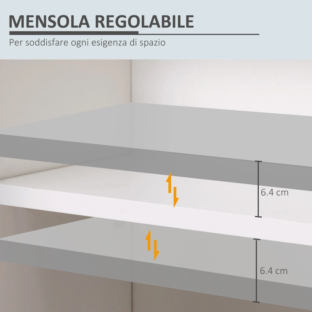Mobile Sotto Lavabo Bagno 2 Ante 60x30Px62,5 cm in Legno Bianco