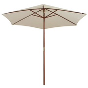 Ombrellone-Ombrello da giardino 270x270 cm Palo in Legno Bianco Crema