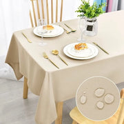 Telaio da tavolo beige, impermeabile, lavabile, tovaglia da tavolo per cucina, giardino, festa, matrimonio o uso domestico, 140x220cm