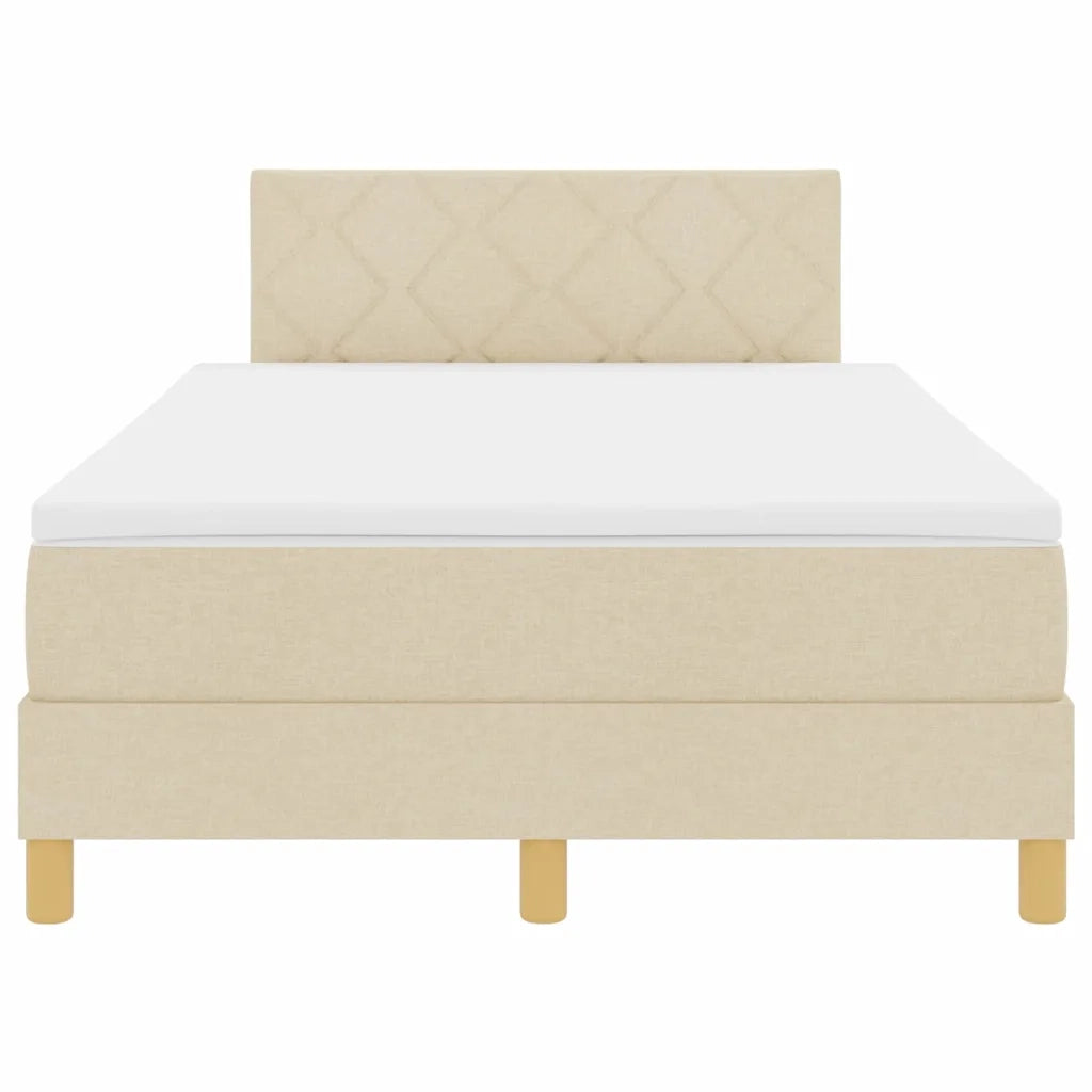 Letto a molle con cuscino Crema 120 x 200 cm Tessuto 3338991