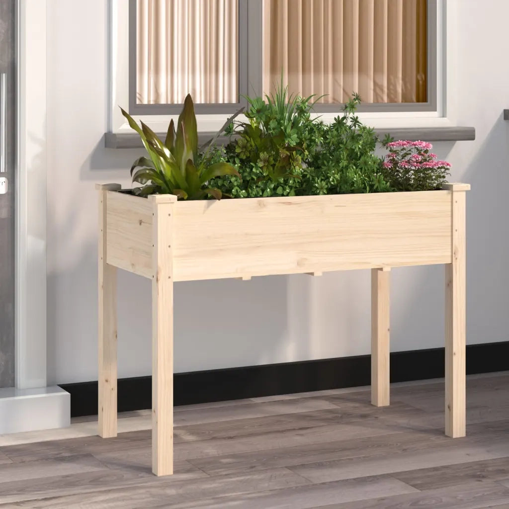 Fioriera | Cassetta per fiori | Vaso con Fodera 118x59x76 cm Legno Massello di Abete
