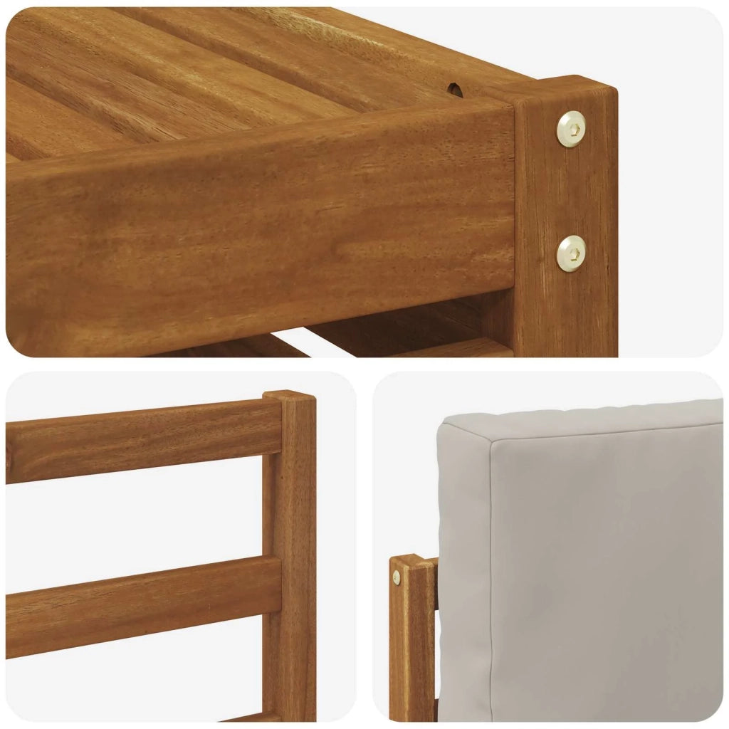 Set di divani da esterno 8 pcs Grigio Naturale e Chiaro