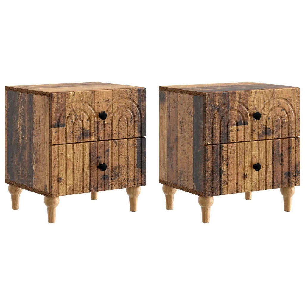 Armadio da Notte 2 pcs Legno antico 43 x 34,5 x 48 cm 894082