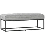 Panca in Stile Industriale, Panca per il Letto, Gambe in Metallo, Rosa e Nero