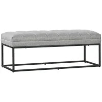 Panca in Stile Industriale, Panca per il Letto, Gambe in Metallo, Rosa e Nero