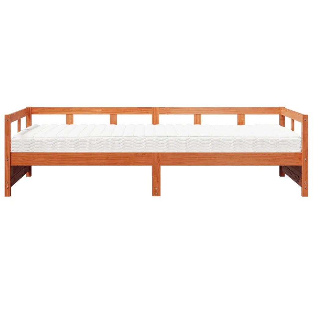 Dormeuse con Materasso Marrone 80x200 cm Legno Massello di Pino 3321049