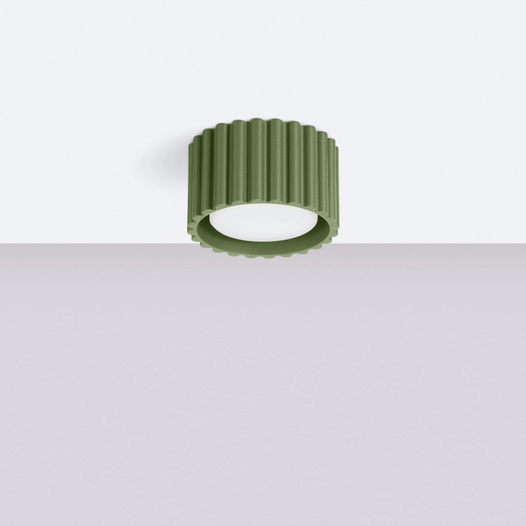 Spot soffitto moderno tondo verde oliva 6cm GX53 10W PureLume