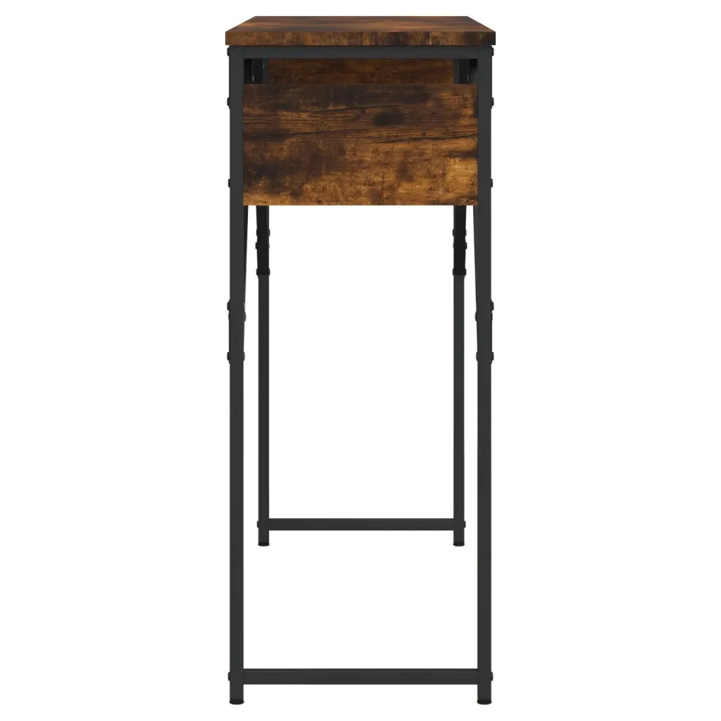 Tavolo Consolle | Tavolo d'Ingresso Ripiano Rovere Fumo 105x30x75cm Multistrato