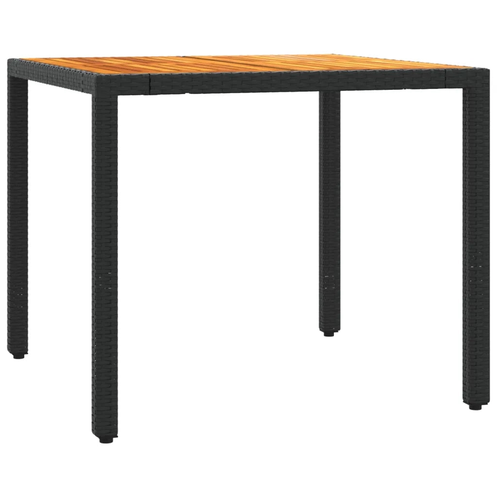 Set da Pranzo da Giardino 5 pz Nero con Cuscini in Polyrattan