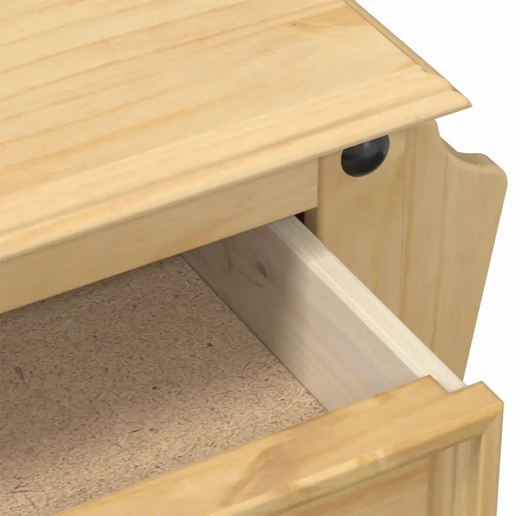 Comodino | Armadio da Notte | Mobiletto da notte Corona 45x35x47,5 cm in Legno Massello di Pino