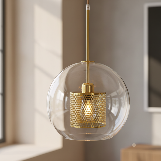 Lampada Pensile Di Vetro Oro Loft APP555-1CP 25cm