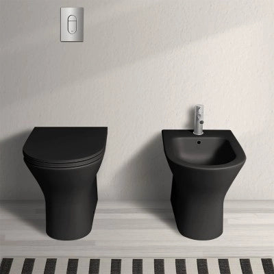 Sanitari filo muro nero opaco con sedile slim softclose Feeling