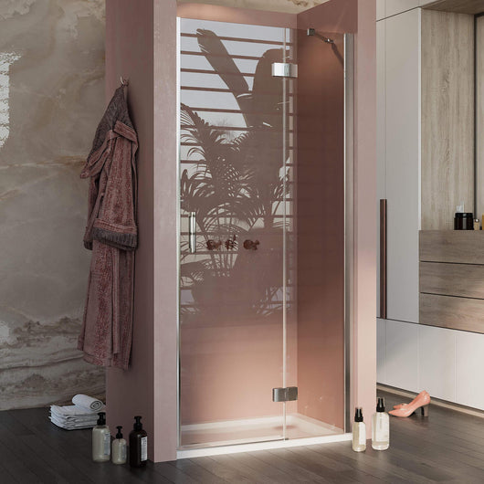 Porta Doccia 90 cm 1 Anta Battente in Cristallo Trasparente 6mm H190 Fosterberg Herning