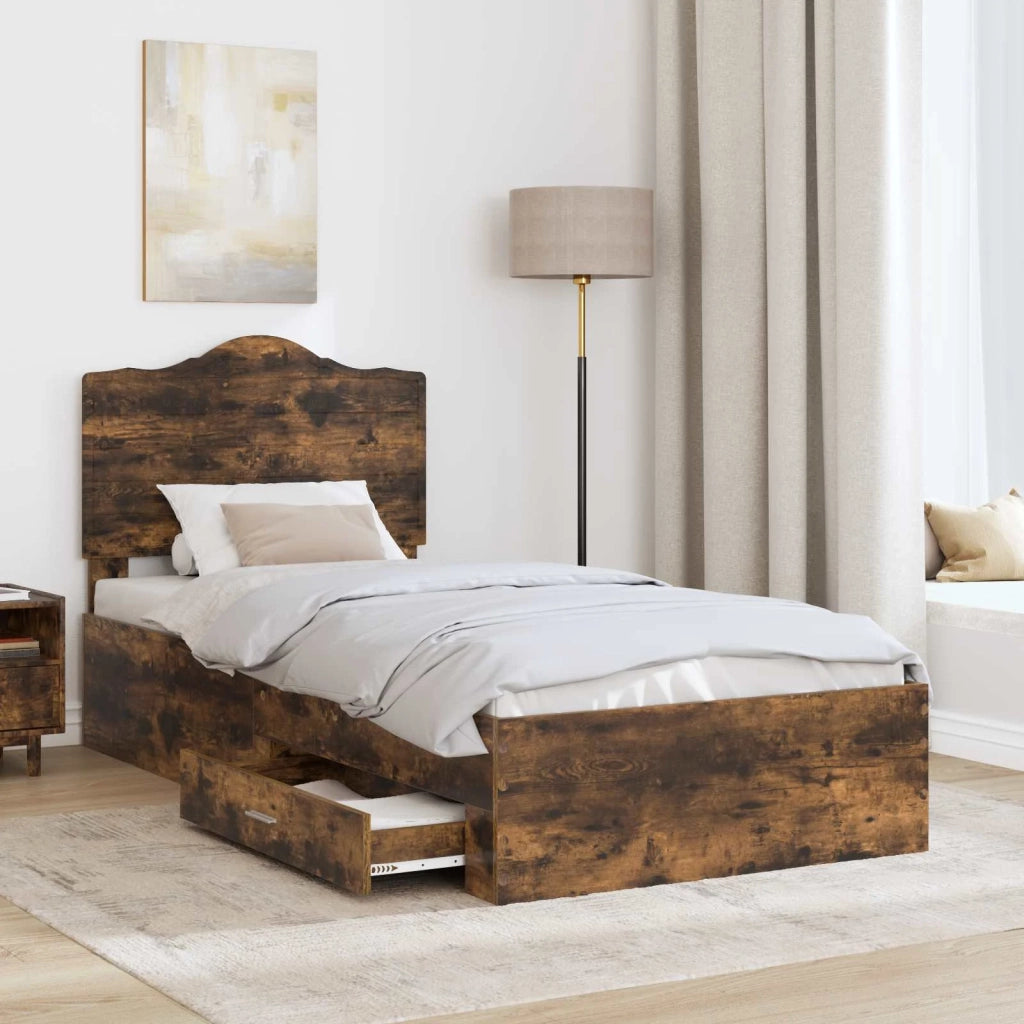 Struttura del letto Rovere fumé 70 x 190 cm Legno multistrato