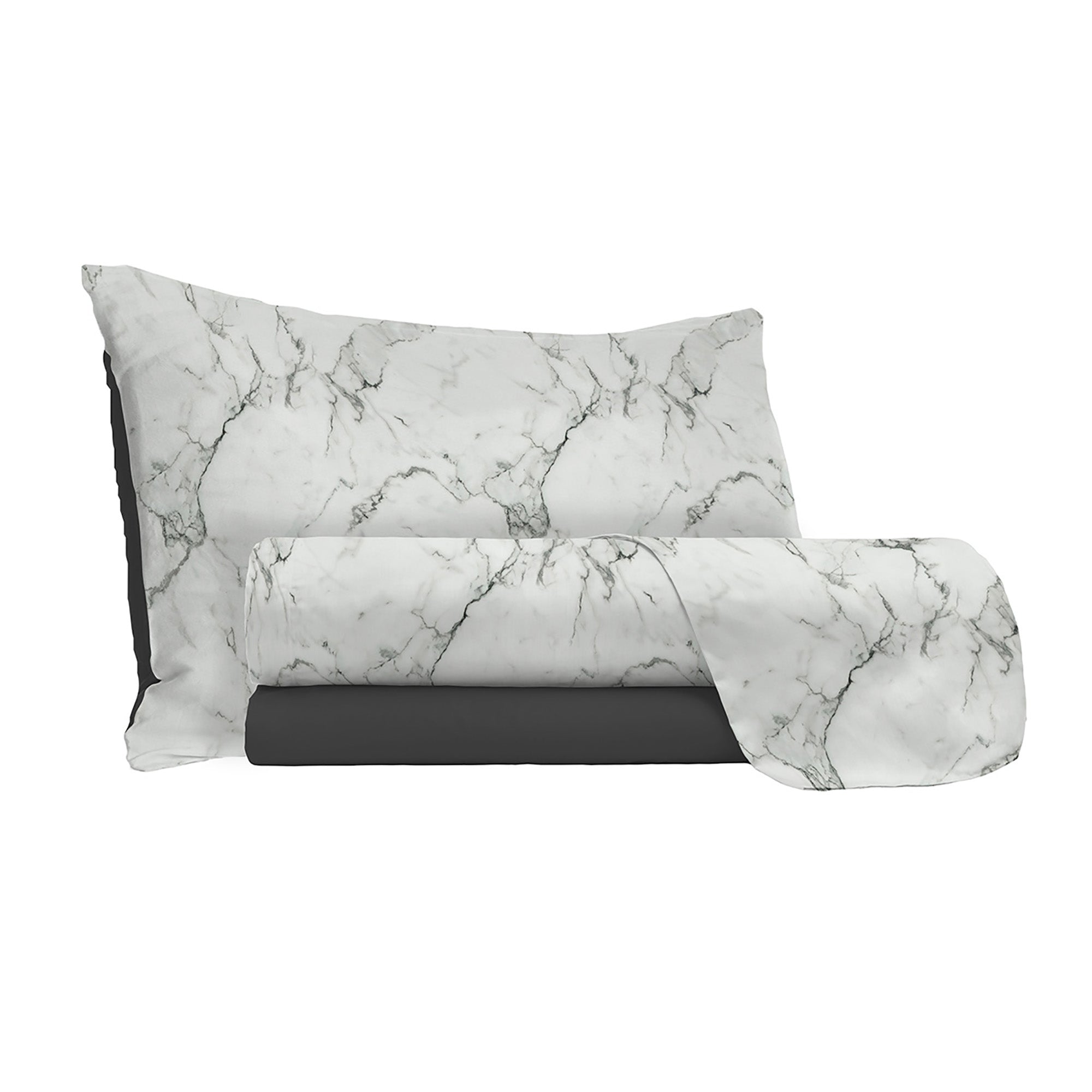 Set Lenzuola Matrimonale Sopra Sotto e Federe in Microfibra Marble