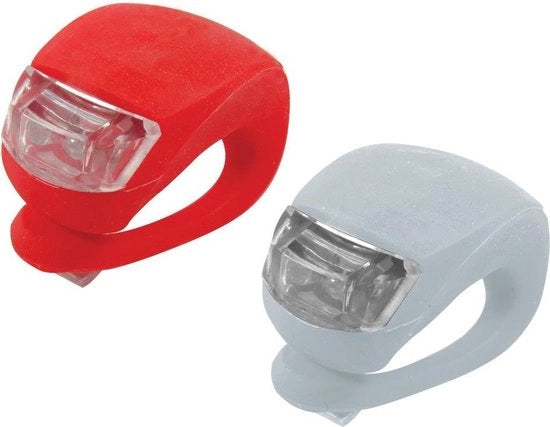 Lampi LED per bicicletta - set bianco e rosso - impermeabili - inclusi batterie