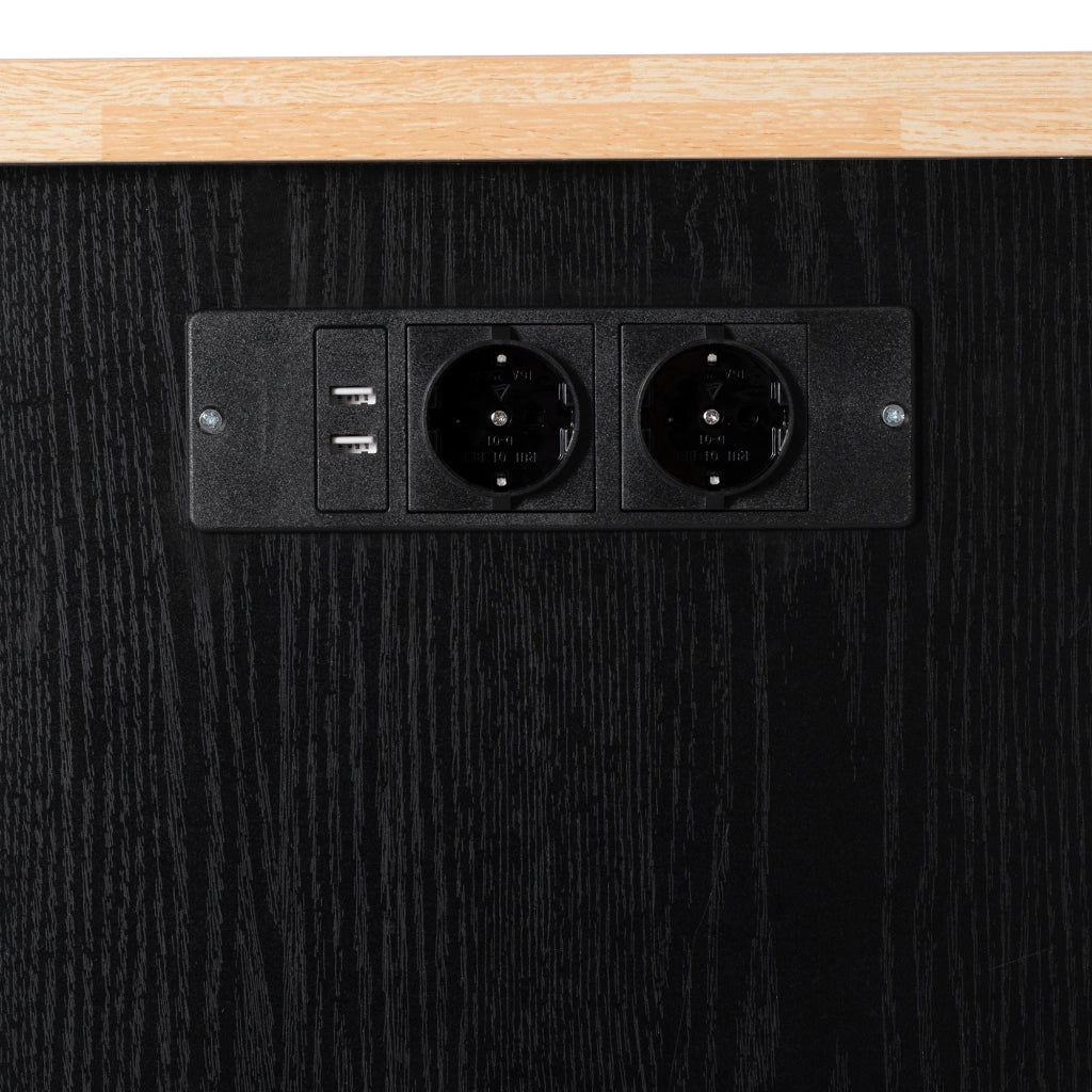 Isola Cucina Allungabile con Cassetti e Prese ¨C MINIMAL ¨C Nero